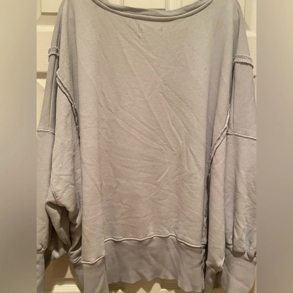 NWOT! We The Free by Free People Women's Gray and Orange Graphic Camden Sweater - Picture 10 of 11